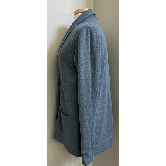 Orvis Small Shawl Neck Button Pocket Cardigan Blue Oversized - Picture 3 of 7